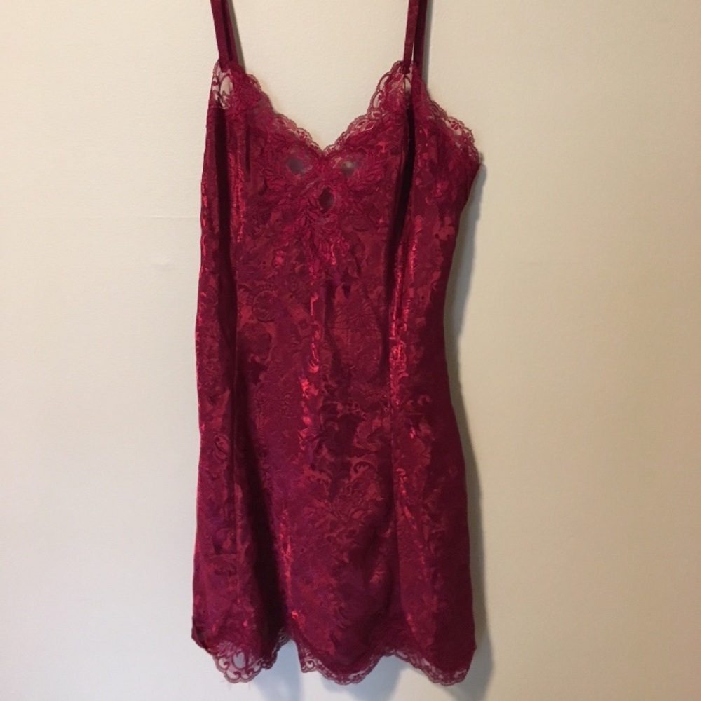 Lace Slip Deep Red Sexy Vintage Victoria’s Secret Lingerie